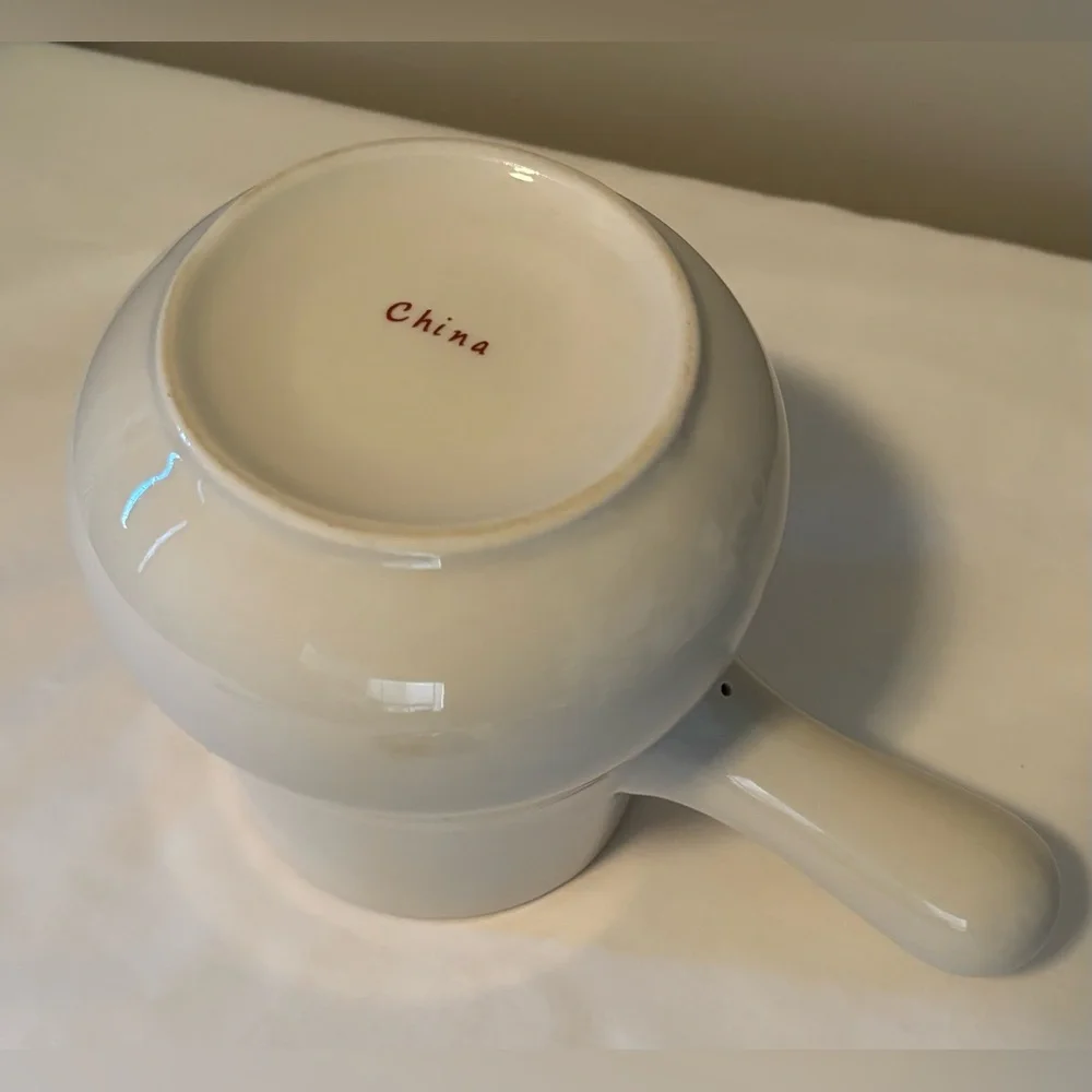 Williams Sonoma Hot Chocolate Pot Bonjour Ceramic Pour Pitcher Coffee Bar